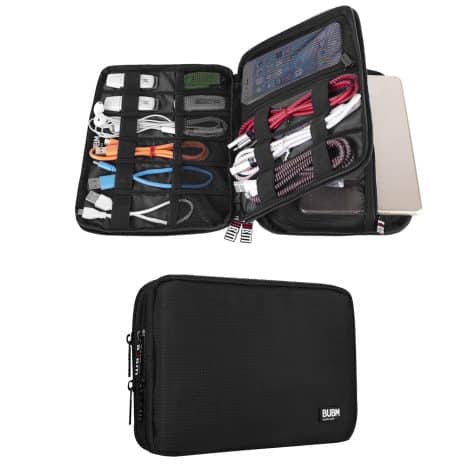 BUBM BUBM Dual-layer Organizer Bag is a perfect fit for iPad Mini, cables, flash drive, and more. (Medium, Black)