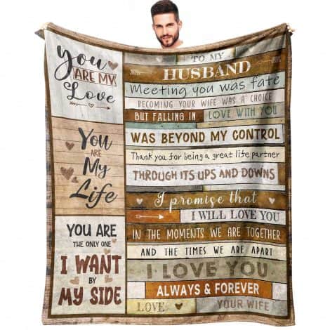 “Xmas Gift Blanket 50″X60″ – Thoughtful Presents for Husband – Romantic Anniversary or Birthday Keepsakes”