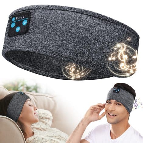 Fulext Soft Elastic Bluetooth Sleep Headband – Perfect for Men, Women, Teens. Great for Christmas, Birthdays!