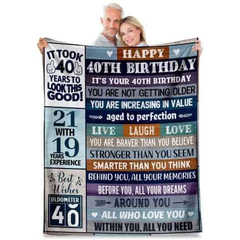 “Original 40th b-day presents for guys  Surprise your dad or hubby with hilarious Fannel Throw Blanket!”