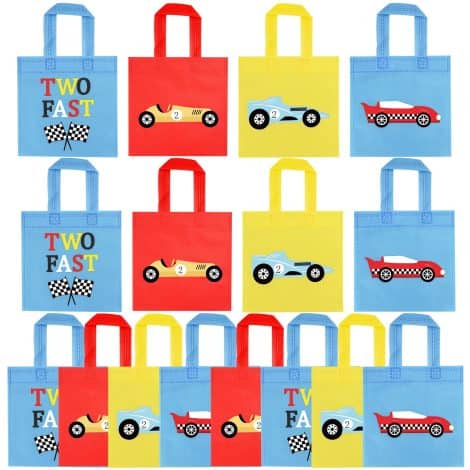 “Speedy Wheels 20-Pack Party Favor Bags, Racing Birthday Decor for Boys’ 2nd Car-Themed Party.”