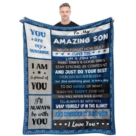 Son’s Gifts Blanket: A heartfelt, cozy throw to celebrate your adult son’s birthday or graduation.