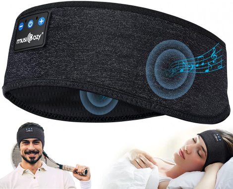 MUSICOZY Sleep Headphones – Wireless Bluetooth Sports Headband with HD Stereo Speakers, Perfect for Sleep and Exercise.