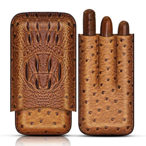 Travel in style with the sleek and classy 3-piece leather wanbro Cigar Case. Perfect gift for men.