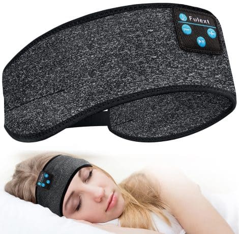 Bluetooth Sleeping Headband with Adjustable Headphones for Side Sleepers – Cozy Wireless Eye Mask for ASMR and Relaxation.