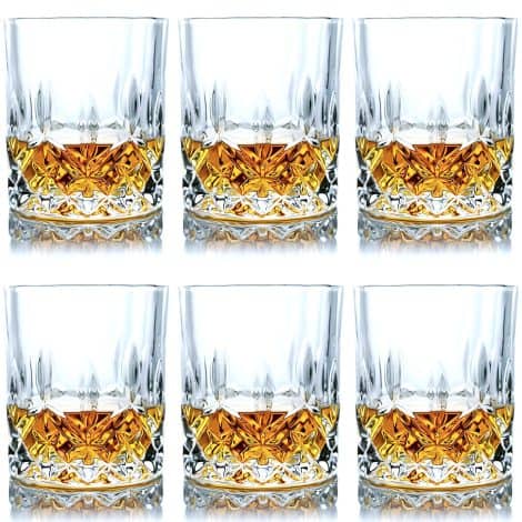 SZMMG Whiskey Glass Set – 6 Old Fashioned Bar Glasses, Perfect for Cocktails, Scotch, Bourbon. Great Gift for Whiskey Lovers.