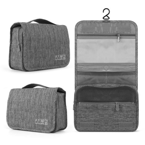 Travel Toiletry Bag for Men and Women – Baytion Storage Organizer for Makeup and Cosmetics (Grey)