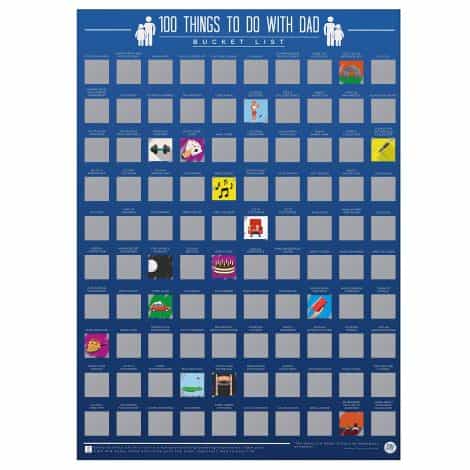 “Colorful Scratch-Off Poster – 100 Activities to Enjoy with Dad – Gift Idea for Americans.”