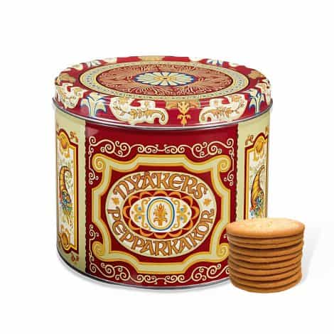 Nyakers Pepparkakor Swedish Ginger Snaps – Vegan, Dairy-Free, Gourmet Cookies in a Stunning 26.45oz Red Tin. Perfect Holiday Gift!