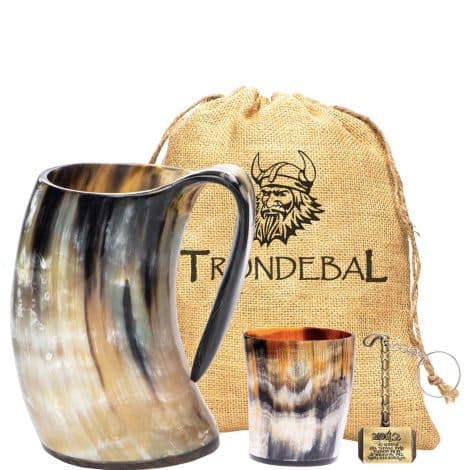 Authentic Viking Drinking Horn Cup Tankard By Thor Horn | Includes Medieval Burlap Gift Sack | Embrace Viking Culture with Our Horn Mug