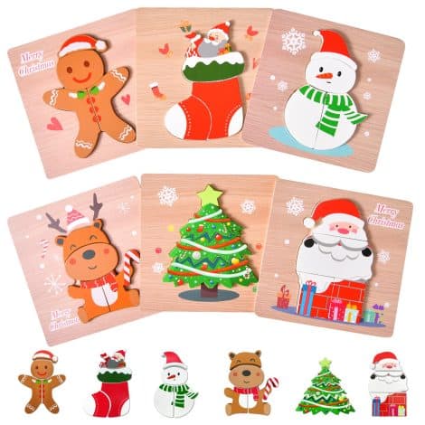 “Christmas Wooden Puzzles Bundle: 6 Fun Holiday Jigsaws for Kids to Enjoy at Christmas Parties!”