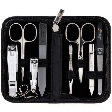 3 Swords Germany – 8-piece professional manicure and pedicure grooming kit with fashion leather case.