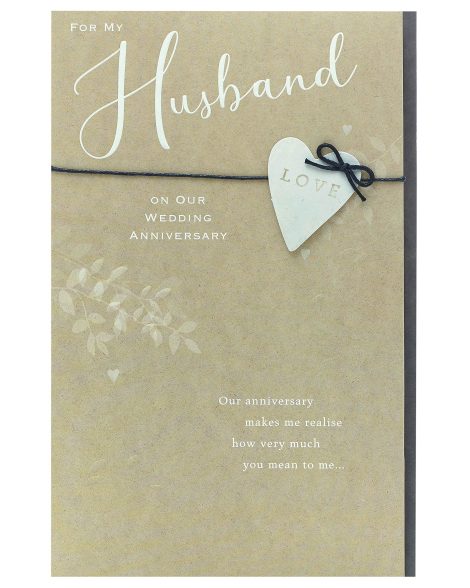 UK Greetings Husband Wedding Anniversary Card – Anniversary Card for Him – Timeless Font Design.