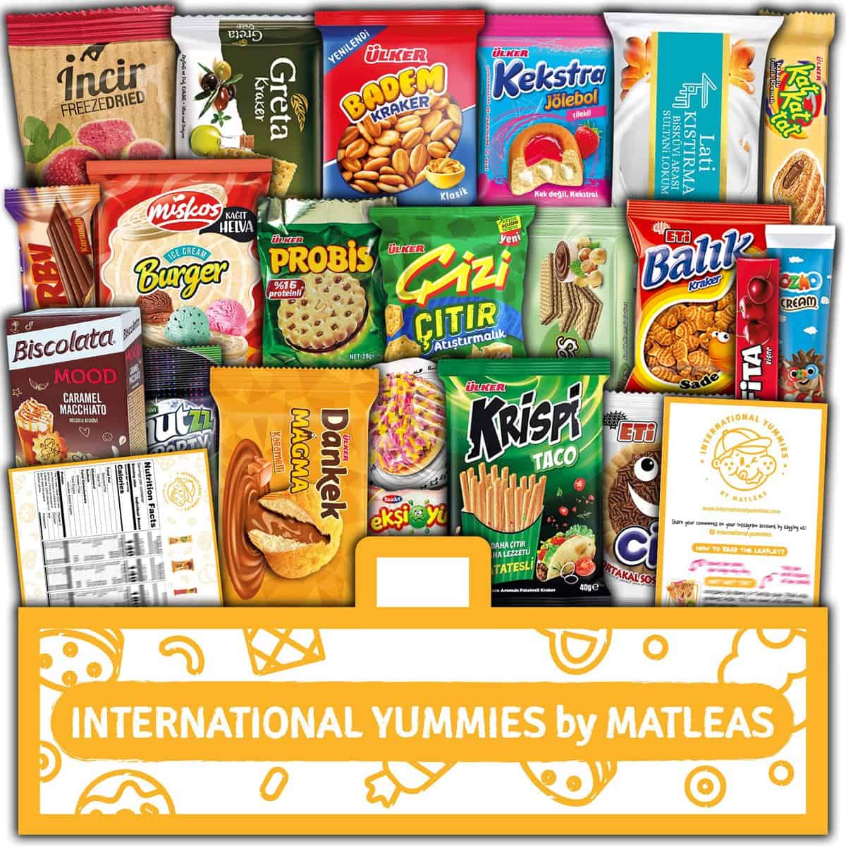 Maxi International Snack Box | Premium Exotic Foreign Snacks | Unique Snack Food Gifts Included | Try Extraordinary Turkish Snacks | Candies from Around the World | 21 Full-Size Snacks