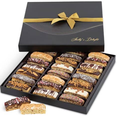 Shelly’s Christmas Treats: 24 Chocolaty Biscotti Cookies, Covered in Gourmet Chocolate, Perfect for Thanksgiving & Holidays.