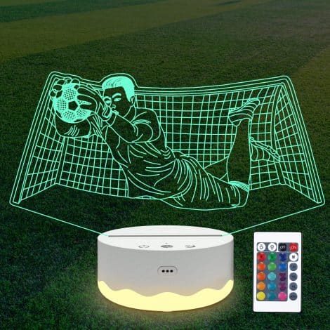 Soccer-themed Night Light with Remote Control, 16 Color Changing LED Lamp – Perfect Sports Gift for Boys, Girls, and Men.