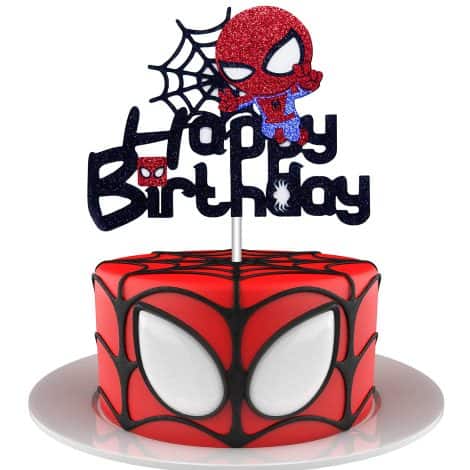 Spiderman Birthday Cake Topper for Boys – Superhero Theme Party Decoration for a Fun Celebration.