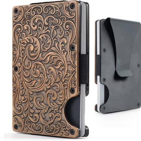 Cowboy-themed Copper Wallet with RFID Protection – The Perfect Retro Gift for Your Country Guy.