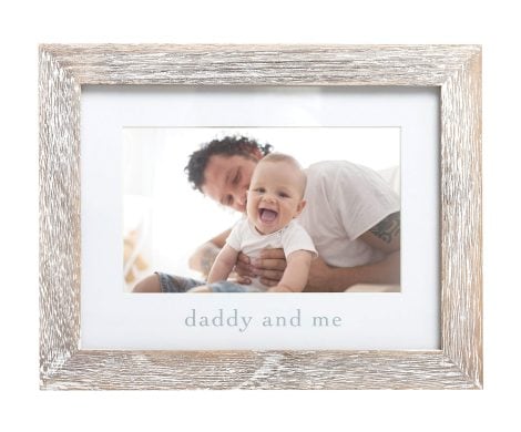 Pearhead Daddy and Me Rustic Baby Frame, Unisex Dad and Baby Picture Frame, Nursery Décor, First Christmas Gift, Holiday Gift Ideas, Baby Gifts for the Holidays.