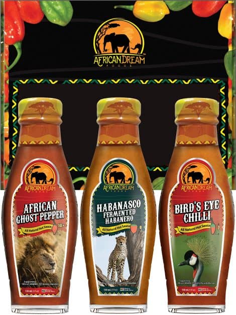 Spice up your taste buds with the African Heat Hot Sauce Trio – made in South Africa.