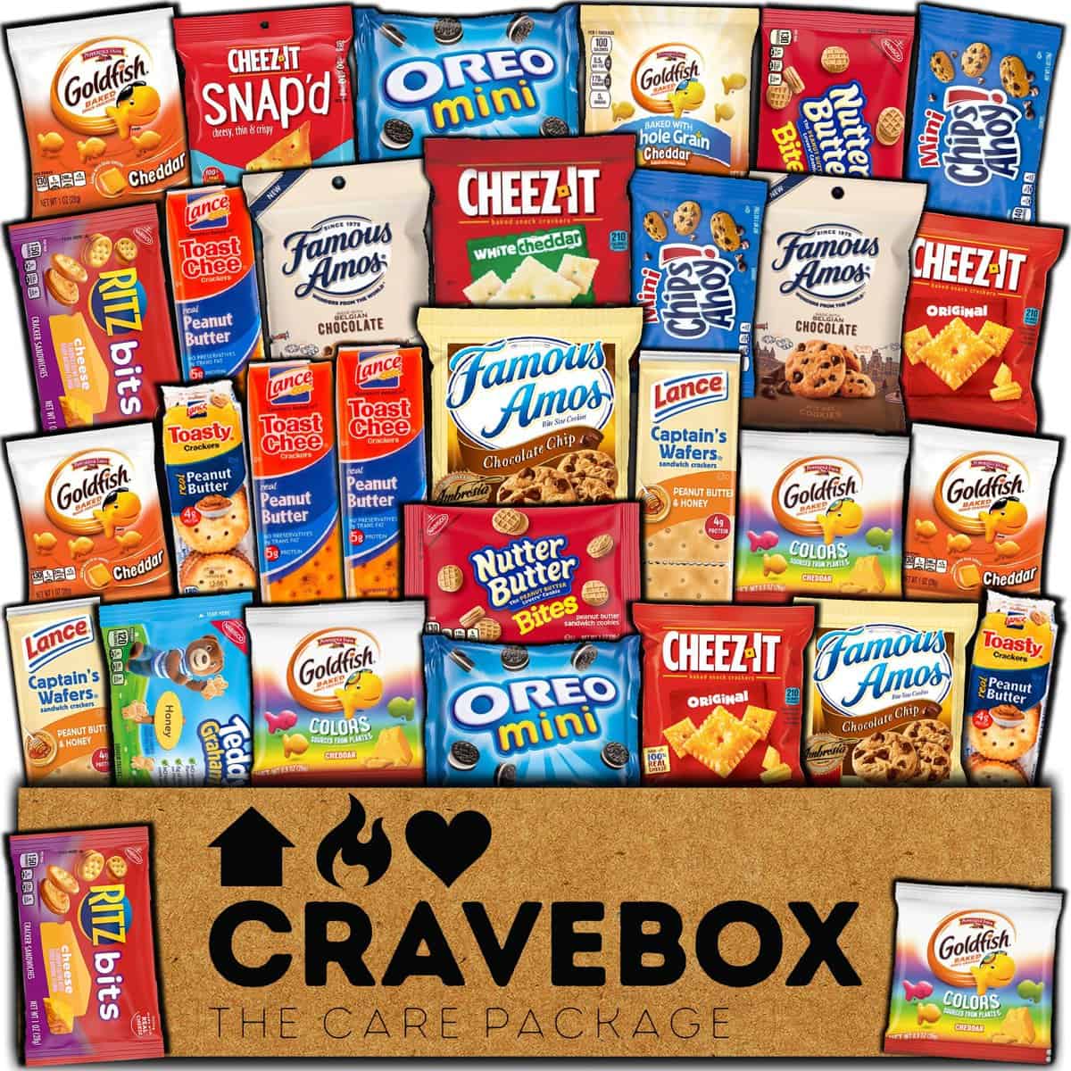 CRAVEBOX Cookies and Crackers Snack Box Variety Back to School Halloween Treats