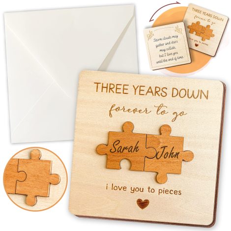 Celebrate with STOFINITY 3rd Anniversary Card, a hilarious yet heartfelt wooden gift for your spouse.