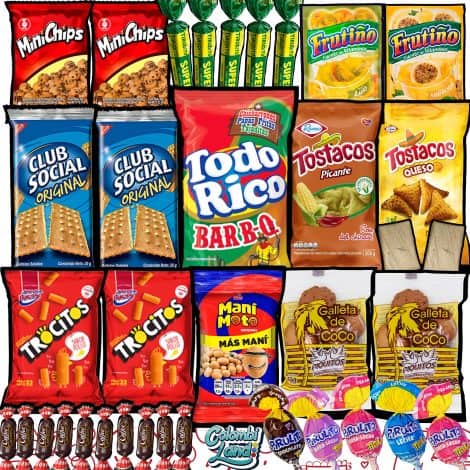 Colombian Treat Mix – Big Box of 20 Yummy Snacks – Sweet & Salty Flavors – Classic Colombian Delights (Colombian Delights, 20 Pieces)